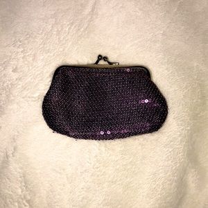 Purple sequin coin purse